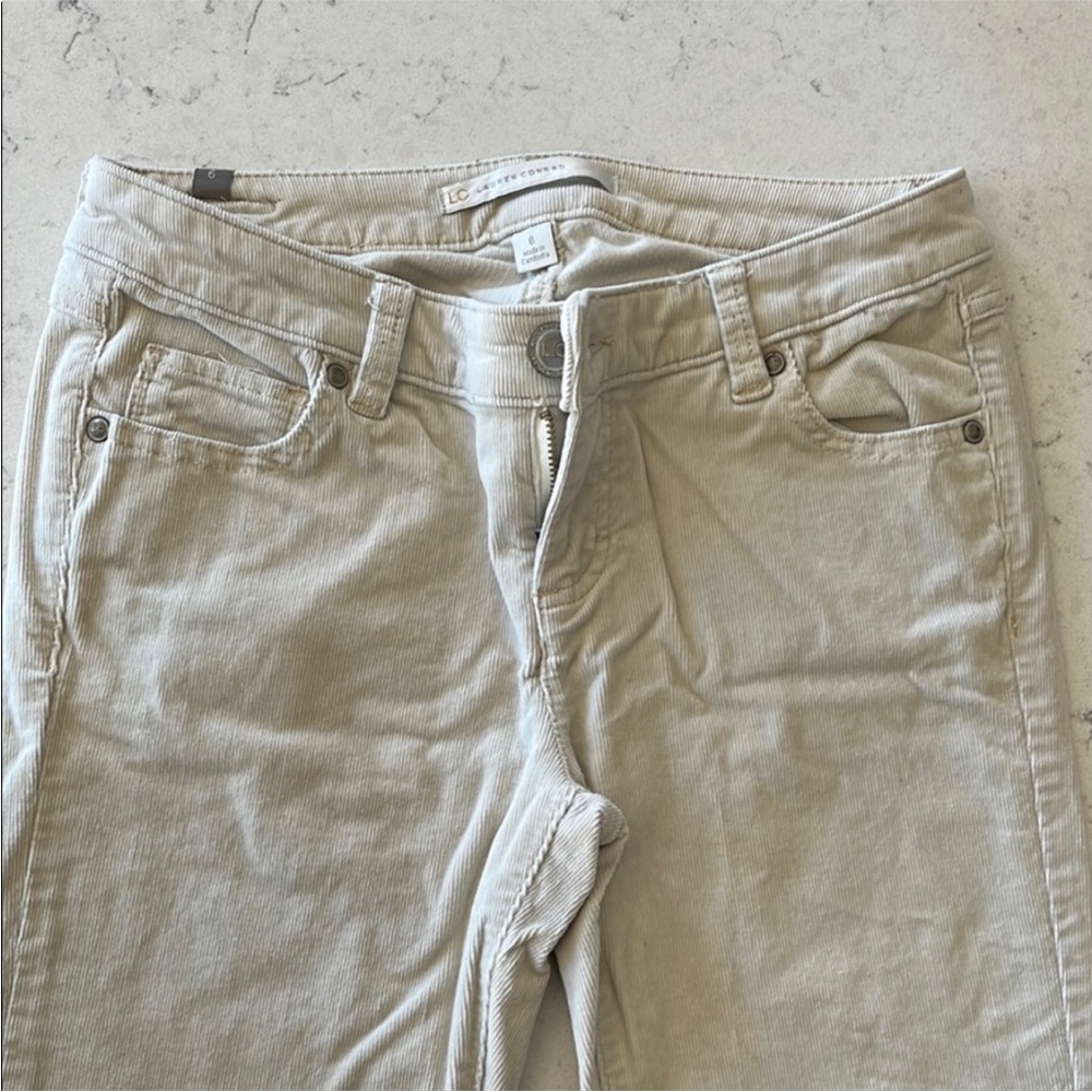LC Lauren Conrad Cream Skinny Corduroy Pants Size 6 - Picture 3 of 7